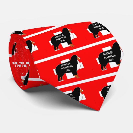 bernese bernese berghond heet silhouette op vlaams stropdas (Opgerold)