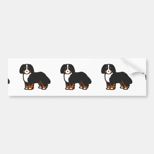 bernese cartoon van bergenshond bumpersticker (Voorkant)