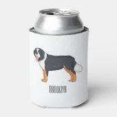 Bernese cartoon van berghond blikjeskoeler (Blikje Voorkant)