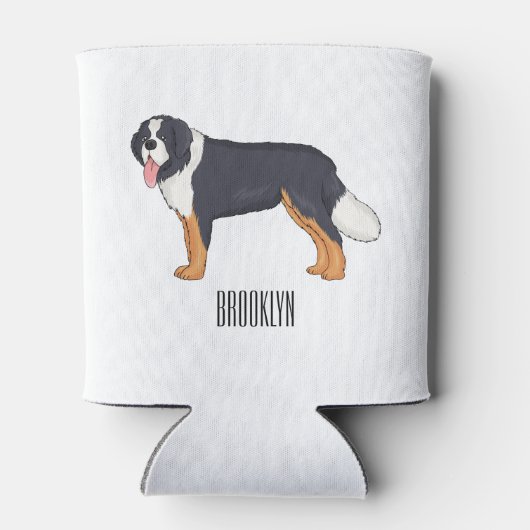 Bernese cartoon van berghond blikjeskoeler (Achterkant)