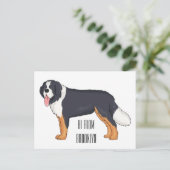 Bernese cartoon van berghond briefkaart (Staand voorkant)