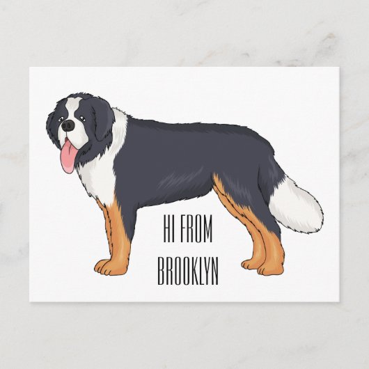 Bernese cartoon van berghond briefkaart (Voorkant)