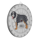 Bernese cartoon van berghond dartbord (Voorkant Links)