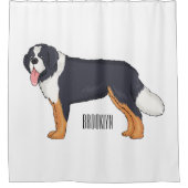 Bernese cartoon van berghond douchegordijn (Voorkant)