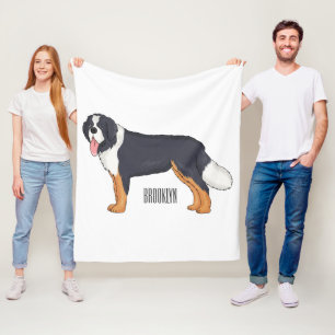 Bernese cartoon van berghond fleece deken