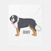 Bernese cartoon van berghond fleece deken (Voorkant)