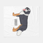 Bernese cartoon van berghond fleece deken (Voorkant (Horizontaal))