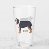 Bernese cartoon van berghond glas (Achterkant)