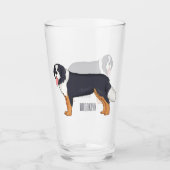 Bernese cartoon van berghond glas (Voorkant)