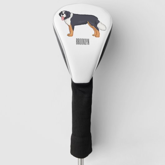 Bernese cartoon van berghond golfheadcover (Voorkant)