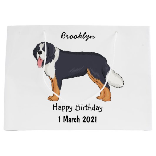 Bernese cartoon van berghond groot cadeauzakje (Voorkant)