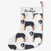 Bernese cartoon van berghond kleine kerstsok (Achterkant)