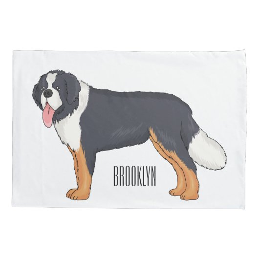 Bernese cartoon van berghond kussensloop (Achterkant)