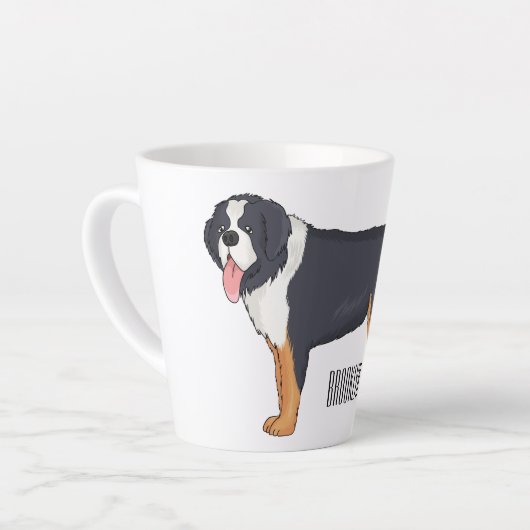 Bernese cartoon van berghond latte mok (Linkerhoek)