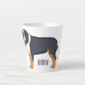 Bernese cartoon van berghond latte mok (Voorkant)