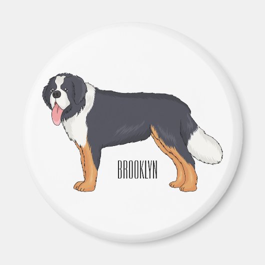 Bernese cartoon van berghond magneet (Voorkant)