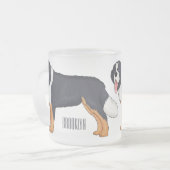 Bernese cartoon van berghond matglas koffiemok (Voorkant links)