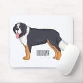 Bernese cartoon van berghond muismat (Met muis)