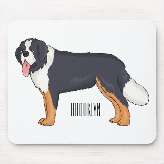 Bernese cartoon van berghond muismat (Voorkant)