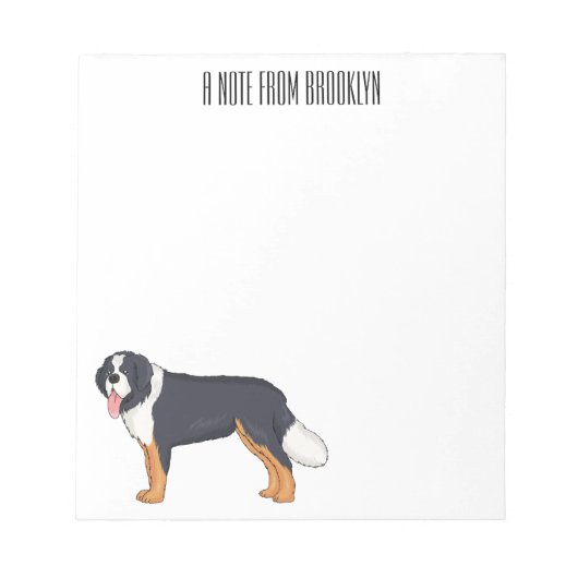 Bernese cartoon van berghond notitieblok (Voorkant)