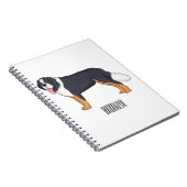 Bernese cartoon van berghond notitieboek (Rechterzijde)