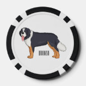 Bernese cartoon van berghond poker chips (Achterkant)