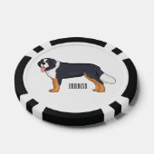 Bernese cartoon van berghond poker chips (Enkel)