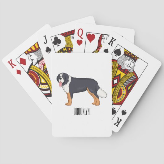 Bernese cartoon van berghond pokerkaarten (Achterkant)