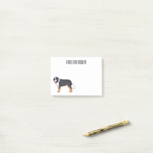 Bernese cartoon van berghond post-it® notes (Op bureau)