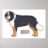 Bernese cartoon van berghond poster (Voorkant)