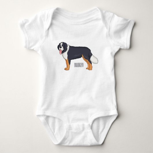 Bernese cartoon van berghond romper (Voorkant)