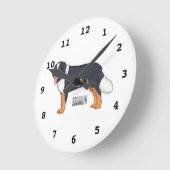 Bernese cartoon van berghond ronde klok (Hoek)