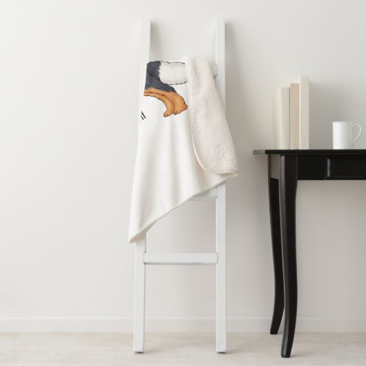 Bernese cartoon van berghond sherpa deken (In situ)