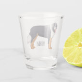 Bernese cartoon van berghond shot glas (Achterkant)