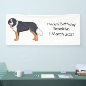 Bernese cartoon van berghond spandoek (Beurs)