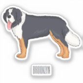 Bernese cartoon van berghond sticker (Voorkant)