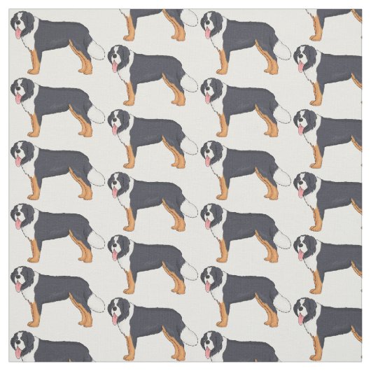 Bernese cartoon van berghond stof (Swatch)