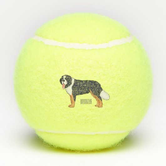 Bernese cartoon van berghond tennisballen (Achterkant)