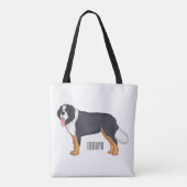 Bernese cartoon van berghond tote bag (Achterkant)