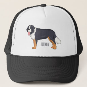 Bernese cartoon van berghond trucker pet