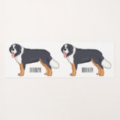 Bernese cartoon van berghond yogamat (Achterkant (horizontaal))