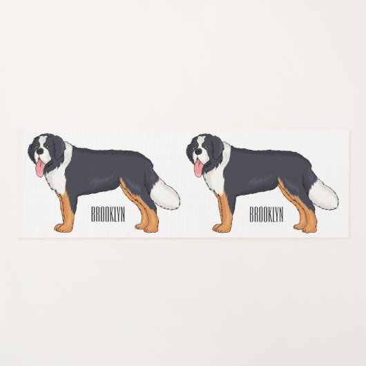 Bernese cartoon van berghond yogamat (Voorkant (horizontaal))