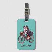 Bernese Dog Biker, Fietsavontuur Gepersonaliseerd  Bagagelabel (Voorkant (verticaal))