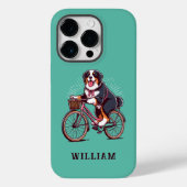 Bernese Dog Biker, Fietsavontuur Gepersonaliseerd Case-Mate iPhone Case (Achterkant)