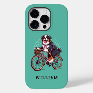 Bernese Dog Biker, Fietsavontuur Gepersonaliseerd Case-Mate iPhone 14 Pro Hoesje