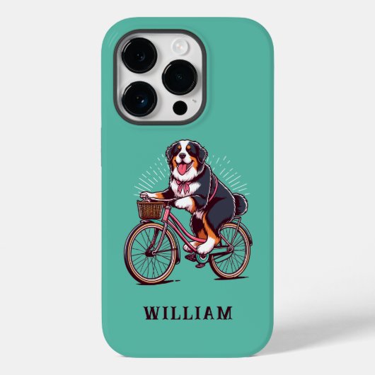 Bernese Dog Biker, Fietsavontuur Gepersonaliseerd  Case-Mate iPhone Case (Achterkant)
