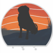 Bernese dog mounzwitserse grote retro sticker (Voorkant)