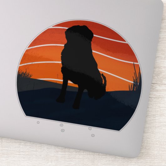 Bernese dog mounzwitserse grote retro sticker (Detail)