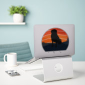 Bernese dog mounzwitserse grote retro sticker (Laptop op bureau)