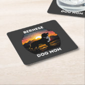 Bernese en de Rising Sun voor Bernese Dog Mam Kartonnen Onderzetters (Schuin)